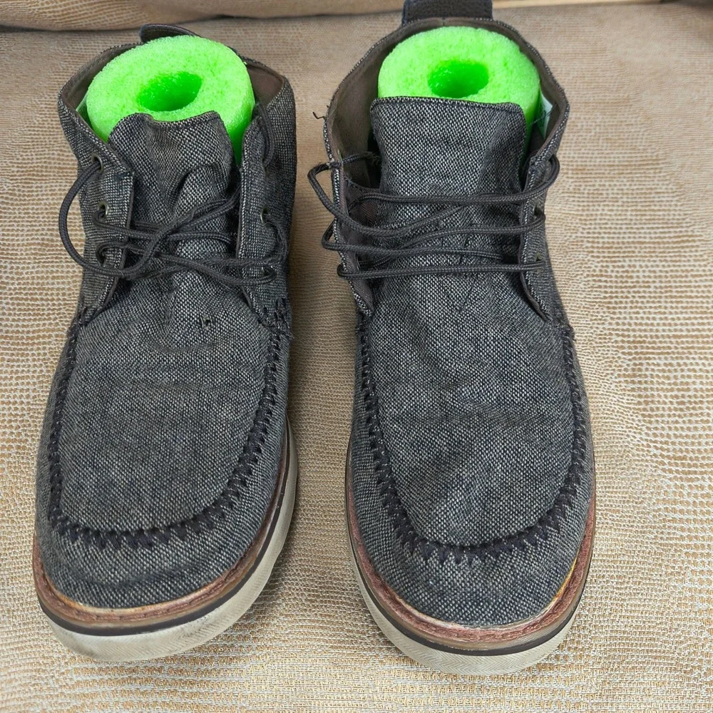 TOMS Paseo Mid Mens 11.5‎ Charcoal Grey Canvas Chukka Boots 10010816 - Picture 2 of 13
